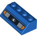 LEGO Blue Slope 2 x 4 (45°) with Headlights and Black Lines Pattern with Rough Surface (82927 / 82928)