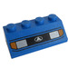 LEGO Blu Pendenza 2 x 4 (45°) con Headlights e Bianco Lines Modello con superficie ruvida (3037)