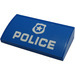 LEGO Blue Slope 2 x 4 Curved with Police Badge and &quot;POLICE&quot; Sticker with Bottom Tubes (88930)