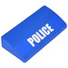 LEGO Blue Slope 2 x 4 Curved with &#039;POLICE&#039; Sticker with Bottom Tubes (88930)