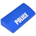 LEGO Blauw Helling 2 x 4 Gebogen met &#039;Politie&#039; Sticker met buizen aan de onderzijde (88930)