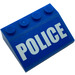LEGO Bleu Pente 3 x 4 (25°) avec &#039;Police&#039; Autocollant (3297)