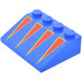 LEGO Blauw Helling 3 x 4 (25°) met Rood/Geel Triangles (3297)