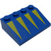 LEGO Blauw Helling 3 x 4 (25°) met Geel Driehoeken (3297 / 82351)