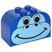 LEGO Blue Slope Brick 2 x 4 x 2 Curved with monkey face decoration (4744)