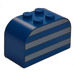 LEGO Blauw Helling Steen 2 x 4 x 2 Gebogen met Wit Strepen (82372 / 82373)