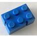 LEGO Blau Slotted Backstein 2 x 3 ohne untere Rohre, 2 Schlitze, linke Ecke