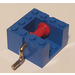 LEGO Blau String Reel Winch 4 x 4 x 2 mit rot Drum und Metal Griff