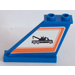 LEGO Blue Tail 4 x 1 x 3 with tow truck and orange border - Right Sticker (2340)