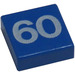 LEGO Blue Tile 1 x 1 with 60 with Groove (3070)