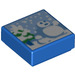 LEGO Blue Tile 1 x 1 with Winter Snowman with Groove (3070 / 79882)