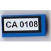 LEGO Blue Tile 1 x 2 with &#039;CA 0108&#039; Sticker with Groove (3069)