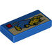 LEGO Bleu Tuile 1 x 2 avec City Dune Buggy Trailer Set Boîte avec rainure (3069 / 21906)