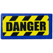LEGO Blue Tile 1 x 2 with Danger Stripes, &#039;DANGER&#039; Sticker with Groove (3069)