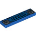 LEGO Blue Tile 1 x 4 with Black Grille and Silver Attached Chains (2431 / 33684)