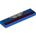 LEGO Bleu Tuile 1 x 4 avec Les dents et Dark rouge Stripe  (9479) (2431 / 72159)
