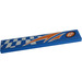 LEGO Blauw Tegel 1 x 6 met &#039;17&#039; en Checkered Patroon Sticker (6636)