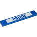 LEGO Blue Tile 1 x 6 with Blue &#039;POLICE&#039; on White Background Sticker (6636)