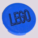LEGO Blau Fliese 2 x 2 Runden mit Schwarz &#039;LEGO&#039; Aufkleber mit unterem Bolzenhalter (14769)