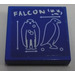 LEGO Blue Tile 2 x 2 with &#039;FALCON&#039; Sticker with Groove (3068)