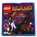 LEGO Blue Tile 2 x 2 with &#039;ISLAND&#039; and Lego Logo Sticker with Groove (3068)