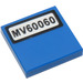 LEGO Blue Tile 2 x 2 with MV60060 Sticker with Groove (3068)