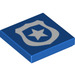 LEGO Bleu Tuile 2 x 2 avec Police Badge avec rainure (3068 / 36117)