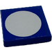 LEGO Bleu Tuile 2 x 2 avec blanc Cercle Autocollant avec rainure (3068)