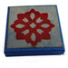 LEGO Blue Tile 2 x 2 without Groove with Red Flower Sticker without Groove