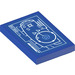 LEGO Blue Tile 2 x 3 with Design Drawing and ‘041284’ Sticker (26603)