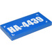 LEGO Blau Fliese 2 x 4 mit &quot;HA-4439&quot; Aufkleber (87079)