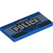 LEGO Blue Tile 2 x 4 with &#039;POLICE&#039; (29857 / 87079)