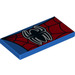 LEGO Blue Tile 2 x 4 with Spiderman Logo (21357 / 87079)