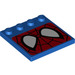 LEGO Blue Tile 4 x 4 with Studs on Edge with Spiderman Mask (6179 / 21197)