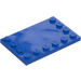 LEGO Blue Tile 4 x 6 with Studs on 3 Edges (6180)