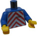 LEGO Blue Torso with Red and White Chevron Pattern and Railway Logo (973)