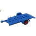 LEGO Modrá Trailer for Legoland Car with Red Wheel Hubs and Tires