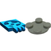 LEGO Blauw Turntable 2 x 2 Plaat met Scharnier met Light Grijs Top
