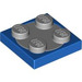 LEGO Blau Turntable 2 x 2 mit Medium Stone Grau oben (74340)
