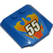LEGO Blue Wedge 4 x 4 Curved with &quot;55&quot; Sticker (45677)