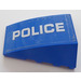 LEGO Blue Wedge 4 x 4 Triple Curved without Studs with White &#039;POLICE&#039; - Right Side Sticker (47753)