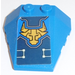 LEGO Blue Wedge 4 x 4 Triple with Yellow Nexo Knights Bull Head, Circuitry Sticker with Stud Notches (48933)