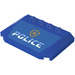 LEGO Blue Wedge 4 x 6 Curved with &#039;POLICE&#039; and Gold Star Badge Logo Sticker (52031)