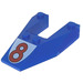 LEGO Blue Wedge 6 x 4 Cutout with &quot;8&quot; without Stud Notches (6153)