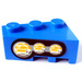 LEGO Bleu Coin Brique 3 x 2 La gauche avec Headlights 8462 Autocollant (6565)
