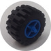 LEGO Sininen Wheel Centre Wide with Stub Axles with Tire 21mm D. x 12mm - Offset Tread Small Wide with Band Around Center of Tread