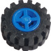 LEGO Blauw Wheel Rim Ø8 x 6.4 without Side Notch with Small Tire with Offset Tread (without Band Around Center of Tread) (73420)