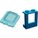 LEGO Blauw Venster 1 x 2 x 2 met Transparant Light Blauw Glas