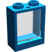 LEGO Blauw Venster 1 x 2 x 2 zonder Sill met Transparant Glas