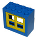 LEGO Azul Window 2 x 4 x 3 with Yellow Panes